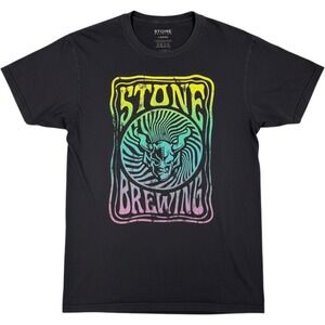 Stone Brewing Gargoyle Graphic T-Shirt Mens Large Charcoal Gray Psychedelic Logo